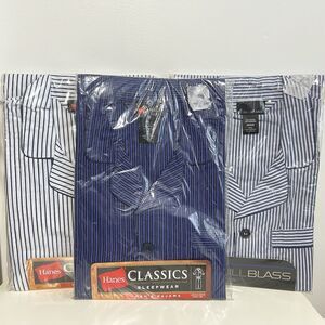 3 Hanes Classics Bill Blass Men's Long Sleeve Pajamas Medium Vintage 2002 Mens